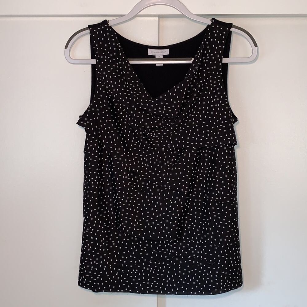B‎ & W polka dot tiered blouse